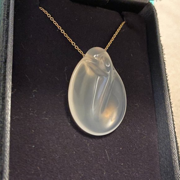 Rare TIFFANY & CO. x Elsa Peretti Chalcedony Madonna Pendant 18k Necklace - Picture 4 of 12